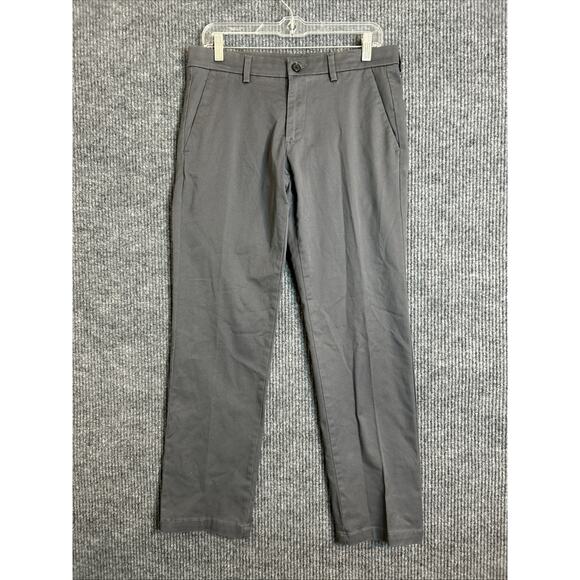 St John's Bay Mens Temp Flex Chino Pants Size 30 Gray Comfort Stretch Mid Rise - Picture 1 of 11